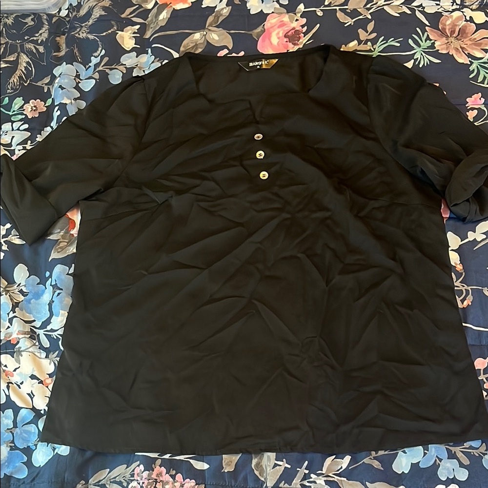 Allegra K Black Blouse Top